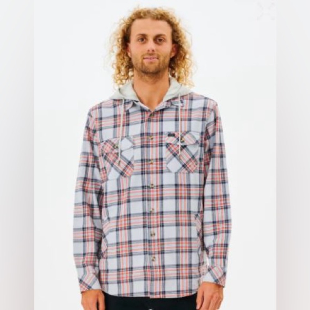 Rip Curl Big Boys Ranchero Hoodie Flannel Shirt